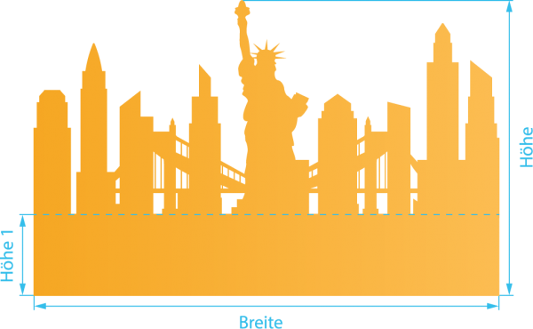 Glasdekor für Fenster, Skyline New York