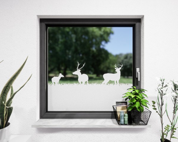 Glasdekor für Fenster, Hirsche