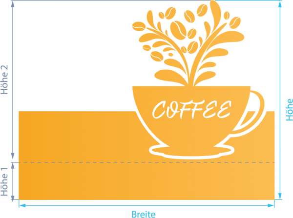 Glasdekor für Fenster, Kaffeetasse