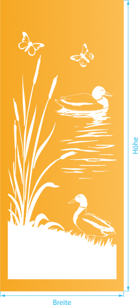 Glasdekor für Türen, Teichlandschaft