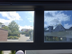Vergleich Sonnenschutzfolie unfoliert zu foliert