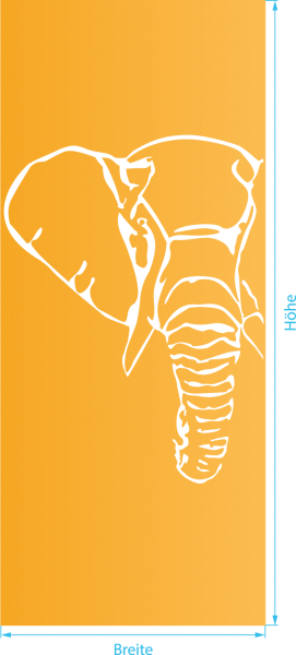 Glasdekor für Türen, Elefant