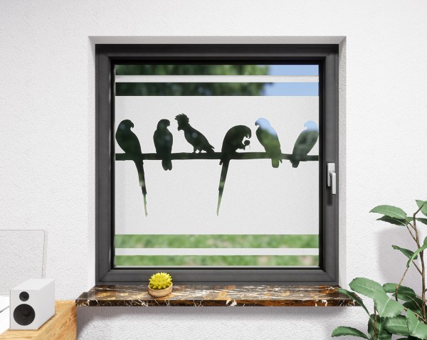 Glasdekor für Fenster, Vögel
