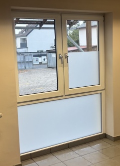 Fensterfolie mit Sandstrahleffekt weiß matt