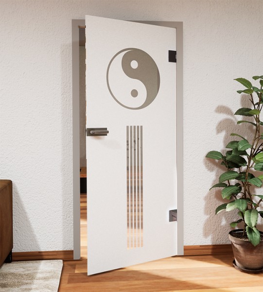 Glasdekor für Türen, Yin und Yang