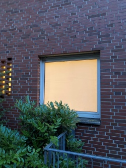 blickdichte Fensterfolie bei Nacht