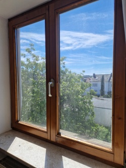 Innenansicht der mittel verspiegelten Wärmeschutzfolie