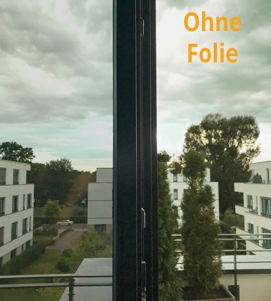 Tönungsvergleich von silber hell verspiegelt zu keiner Folie