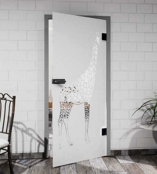 Glasdekor für Türen, Giraffe