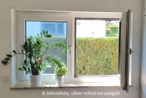 Hitzeschutzfolie, silber mittel verspiegelt Innenansicht