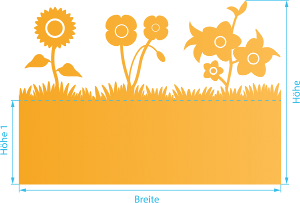 Glasdekor für Fenster, Blumenwiese