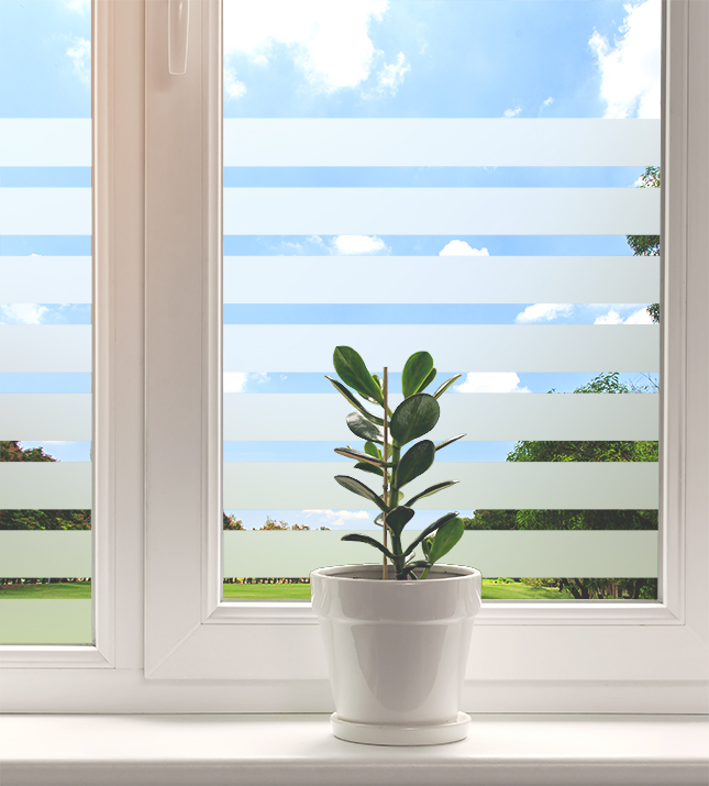 Milchglasfolie Streifen [5€/m²] Fensterfolie Folie Sichtschutzfolie Fenster  DIY