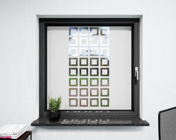 Glasdekor für Fenster, Quadrate