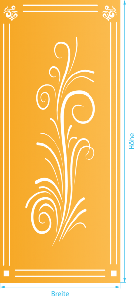 Glasdekor für Türen, Blumenranke