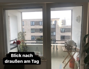 Spionspiegelfolie Sicht von innen nach außen am Tag
