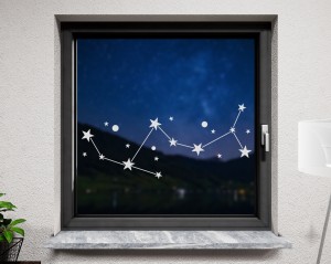Fenstertattoo Sternbild weiß matt