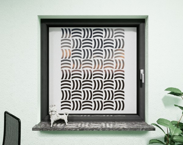 Glasdekor für Fenster, gekreuzte Wellen