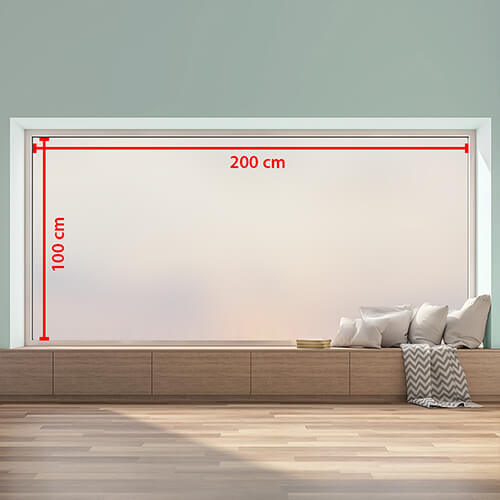 Milchglasfolie 200 x 100 cm breit - Zuschnitt nach Maß
