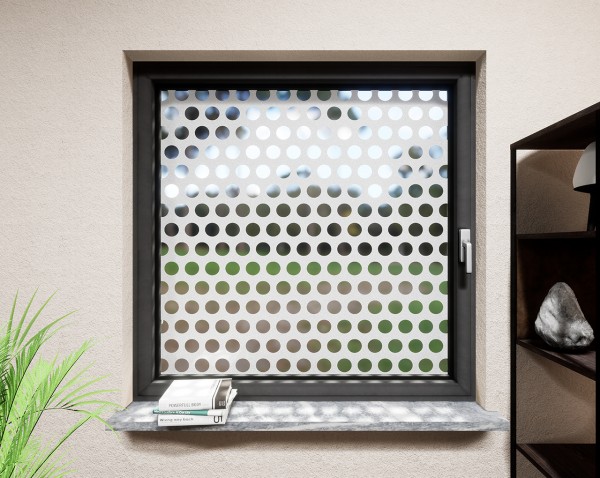 Glasdekor für Fenster, Punkte