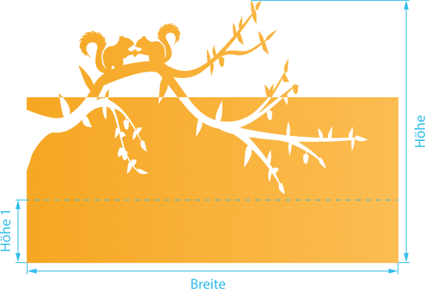 Glasdekor für Fenster, Eichhörnchen