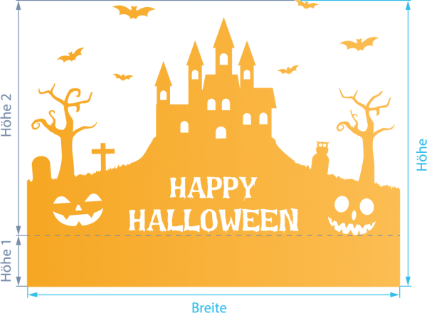 Glasdekor für Fenster, Halloween