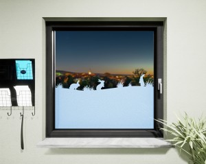 Glasdekor Hasen pastell blau matt
