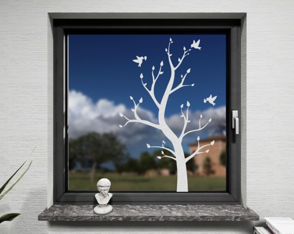 Fenstertattoo, Herbstbaum