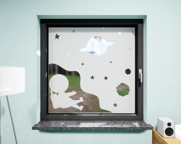 Glasdekor für Fenster, Astronaut