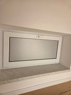 Sichtschutz- und Sonnenschutzfolie, silber matt verspiegelt