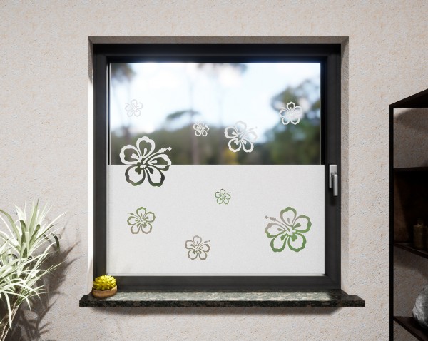 Glasdekor für Fenster, Blumen