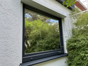 Spiegeffektfolie silber mit einseitigem Sichtschutz
