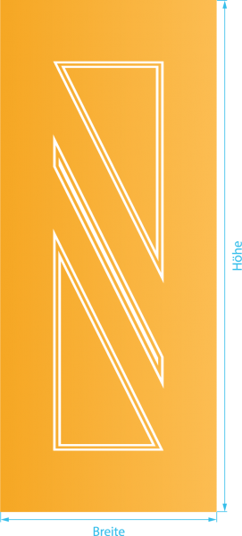 Glasdekor für Türen, diagonal gespiegelte Dreiecke