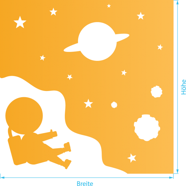 Glasdekor für Fenster, Astronaut