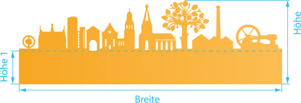 Glasdekor für Fenster, Skyline Bocholt