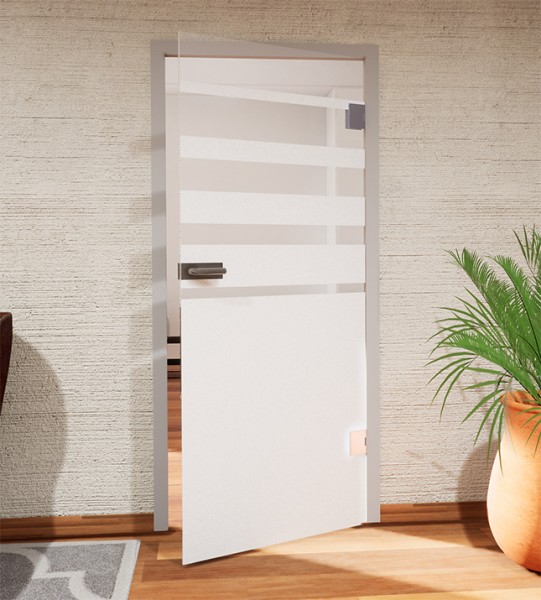 Glasdekor für Türen, Sichtschutz mit Streifenverlauf